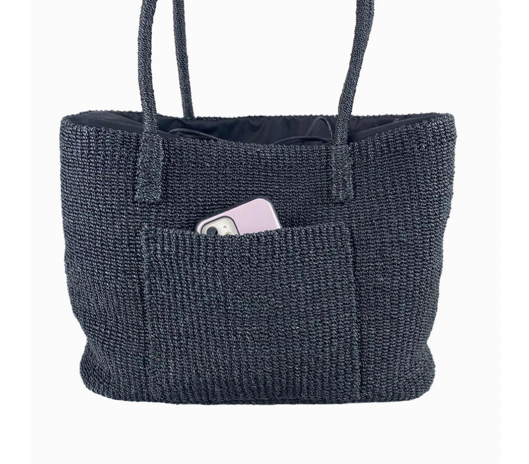 【新品タグ付】luxebirdieリュクスバーディキャリーバッグナチュール黒刺繍