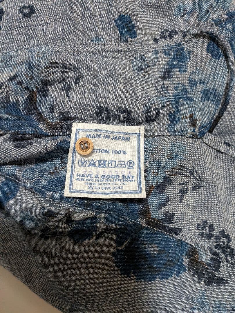 45R45rpm カーゼローズプリントのカシュクール（インディゴ）