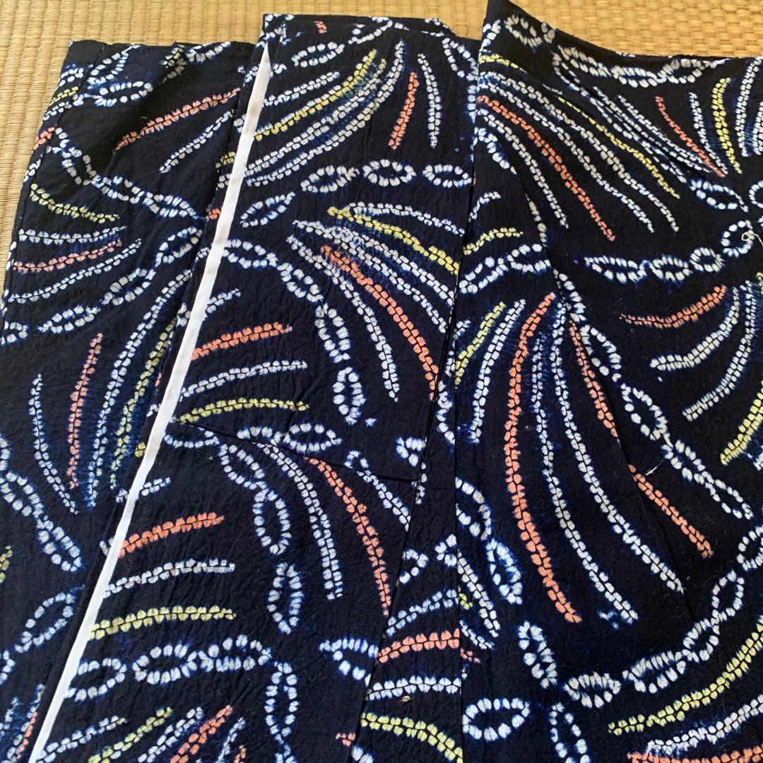 有松絞り　広襟　手縫い仕立て