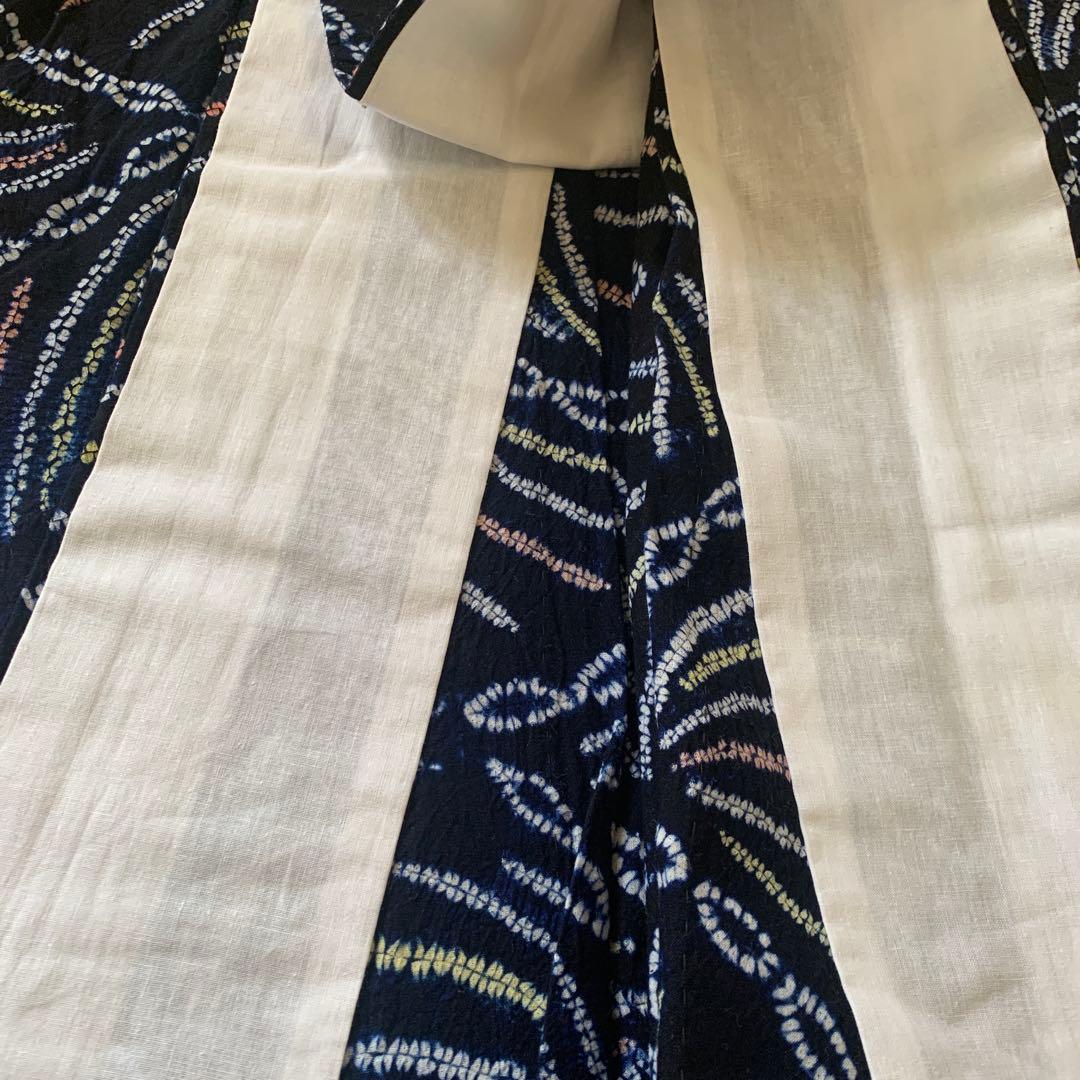 有松絞り　広襟　手縫い仕立て