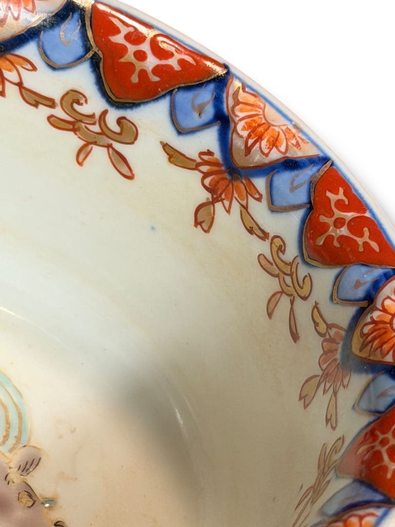 #古伊万里 盃洗 明治期 色絵 鯉文 高杯　P-3