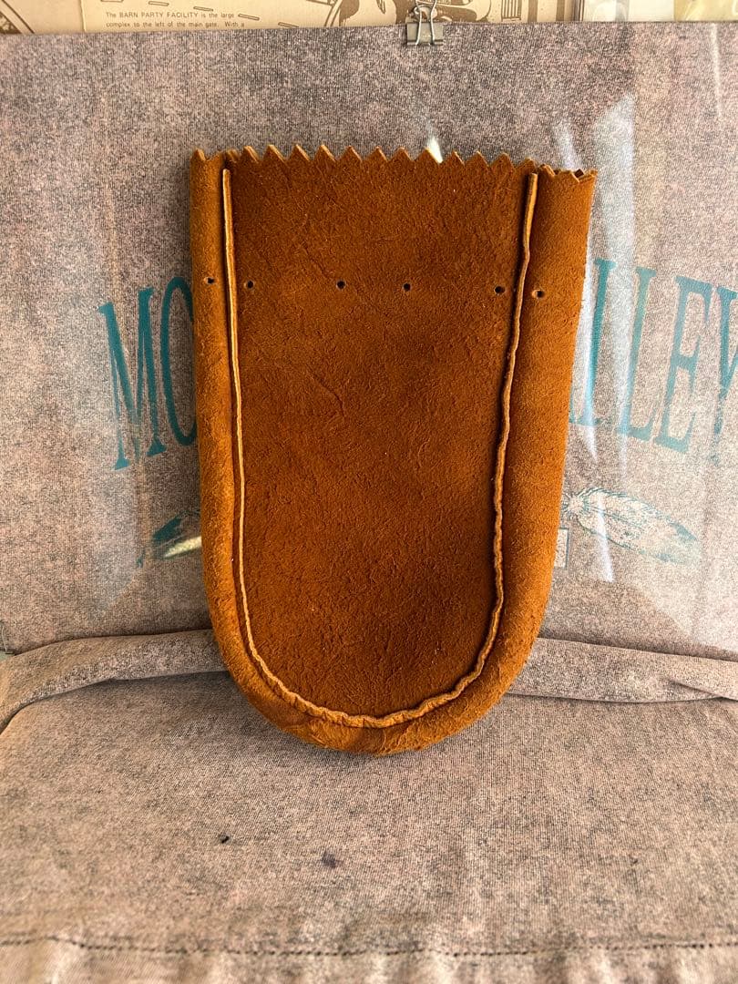 ディアスキン巾着　キャメル　スエード