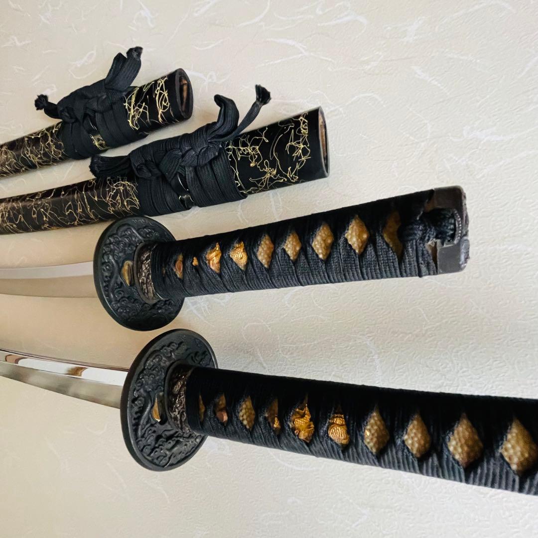 模造刀 日本刀 武具 刀剣 居合刀 2本セット 太刀 脇差 w2