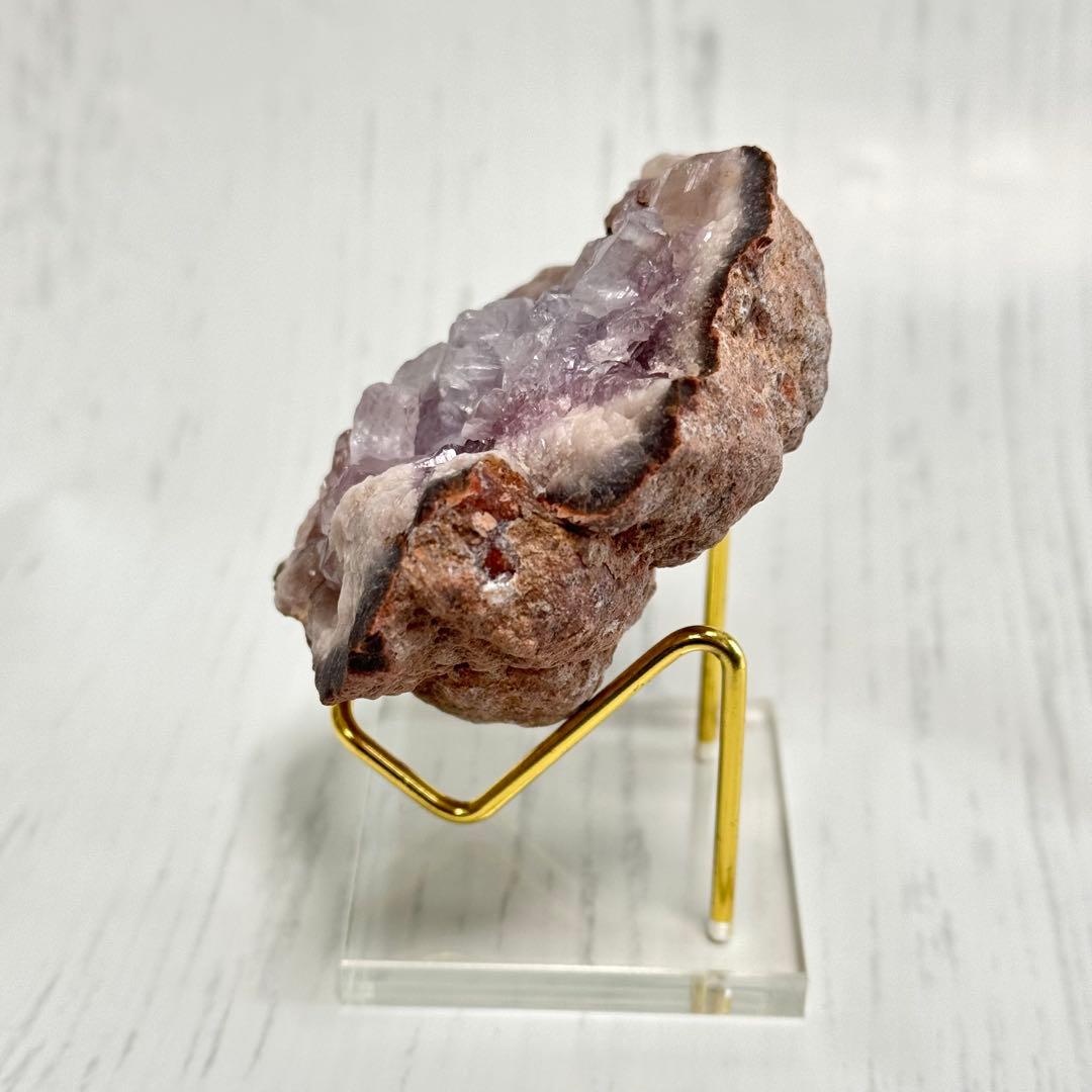 【D248】ジュワッとジューシー♡ピンクアメジスト ジオード 原石 鉱物 標本