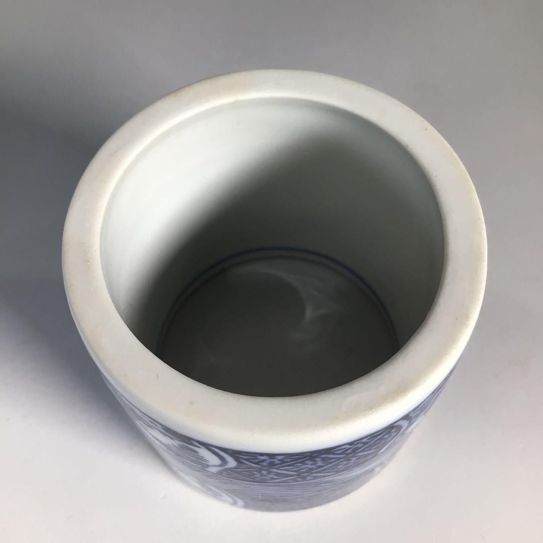 Ｎ３９１　皆具　『京焼　貴山造』『染付祥瑞文』『水指　建水　蓋置　杓立』　共箱