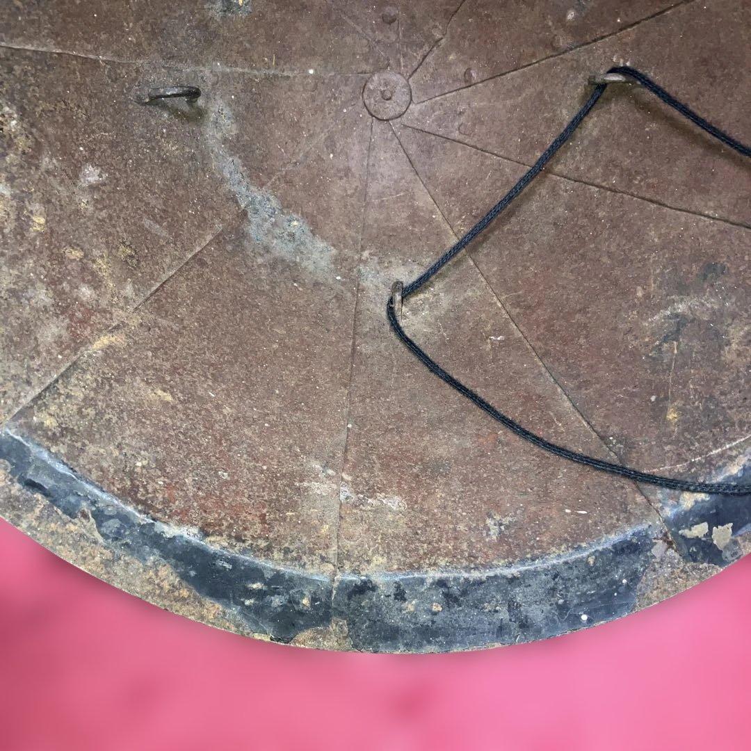 珍品　金漆丸に丸に三つ柏家紋鐵陣笠