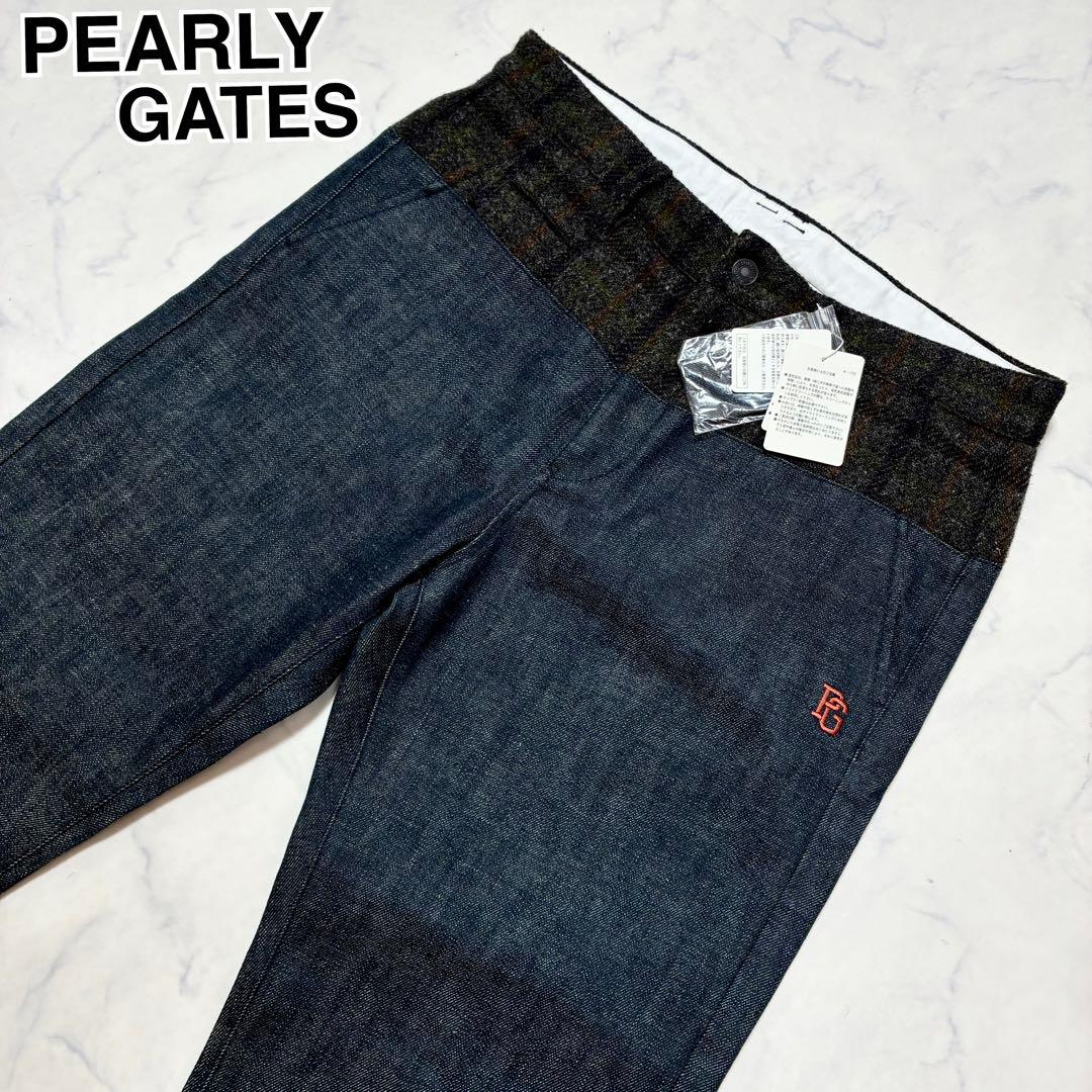 未使用✨PEARLY GATES ツィード×デニム パンツ 切り替え ゴルフ L