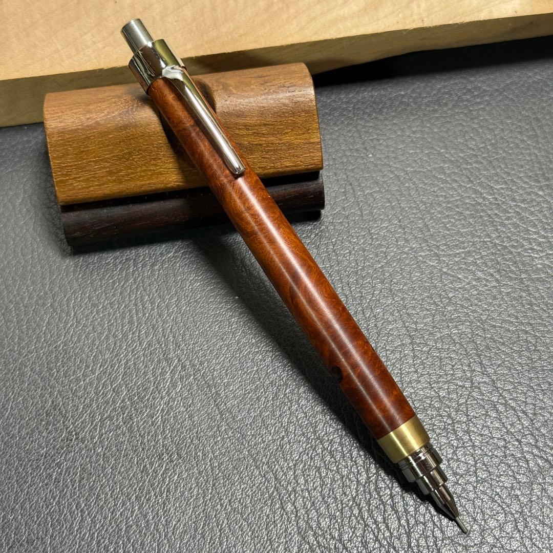 104花梨瘤　木製シャーペン　最強低重心　真鍮