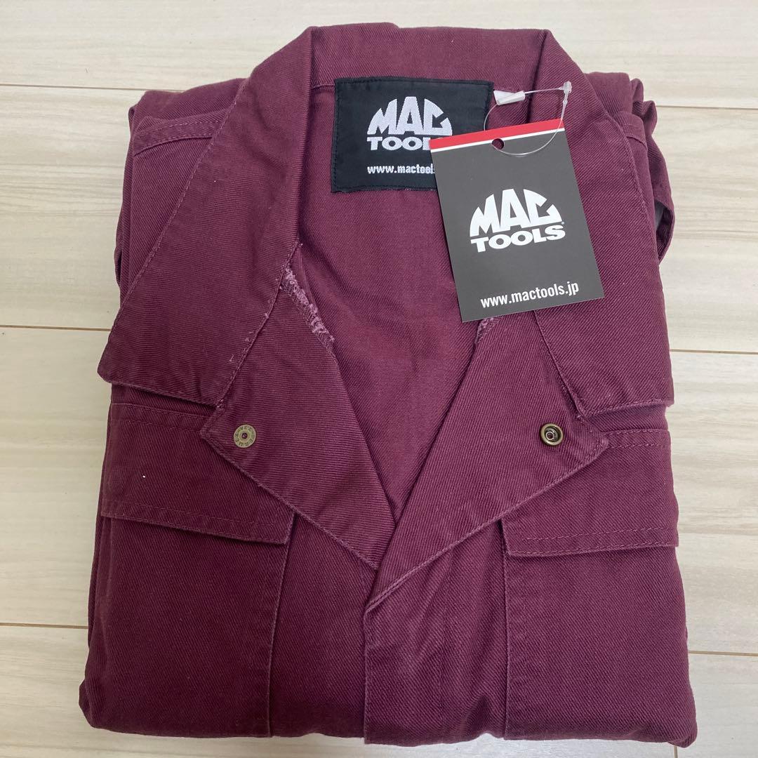 ★新品未使用訳ありMACTOOLSつなぎバーガンディL★