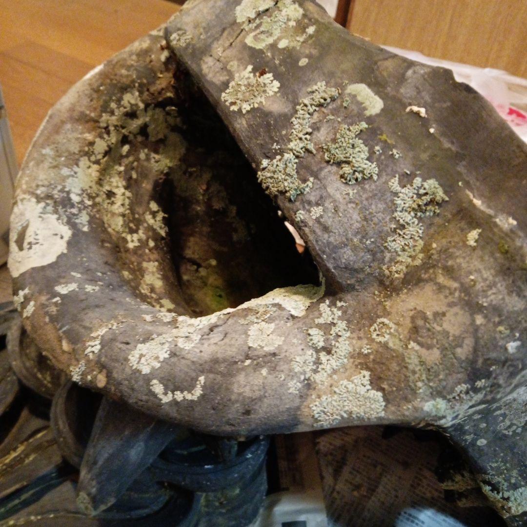 江戸時代中期頃超特大サイズ極稀少レア鬼師超絶技巧造寺社屋根大棟魔除け鬼瓦当時物