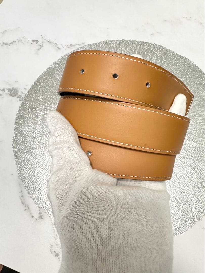 【美品】HERMES エルメスリバーシブルベルト75 エブリンバックルシルバー