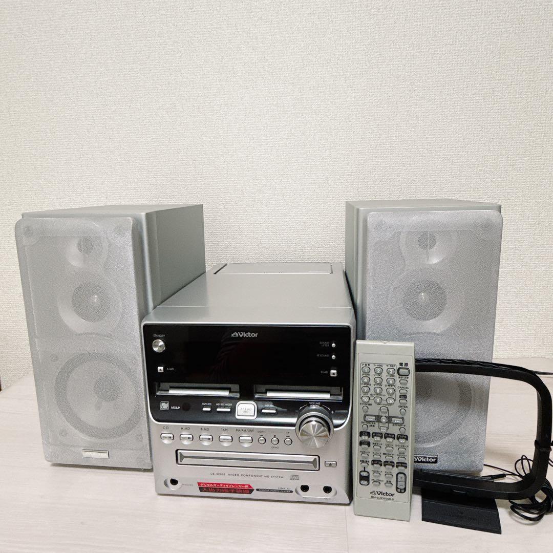 2457【美品】Victor UX-W500 CD-MD リモコン付き