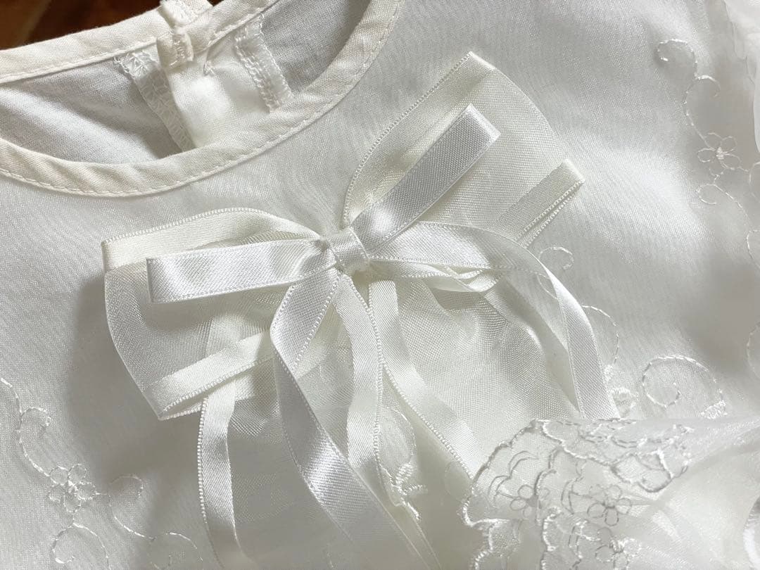 超ロングコート ベビー セレモニードレス　オーガンジー　ホワイト 美品 着画あり