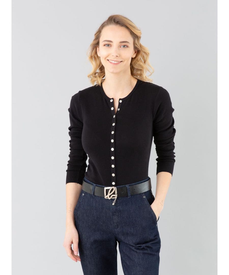 アニエスベー　コットン ニット 長袖 カーディガンプレッション \"Swing\"