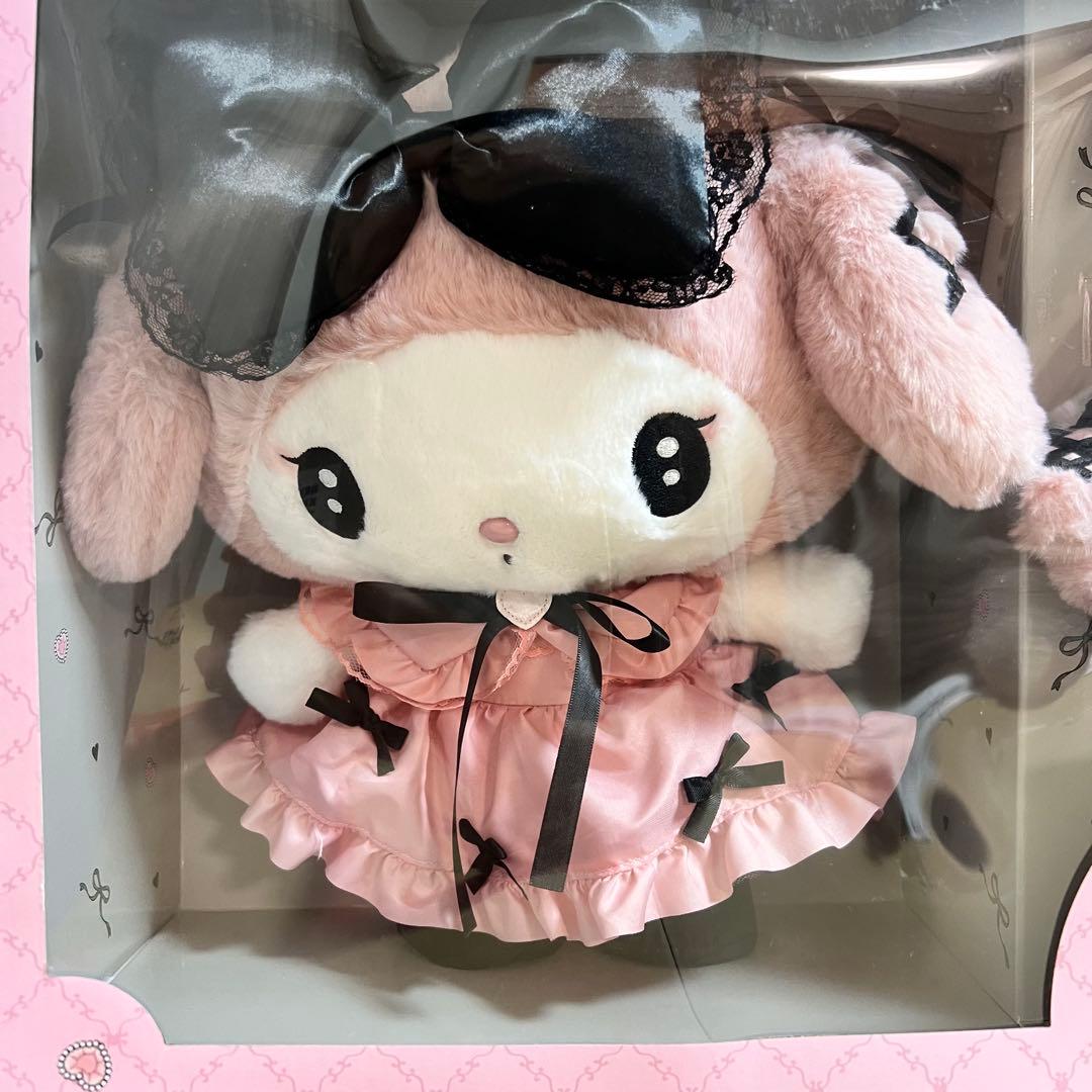 お顔厳選 フェイス形トートバッグ　ぬいぐるみ　真夜中のメロクロ マイメロディ