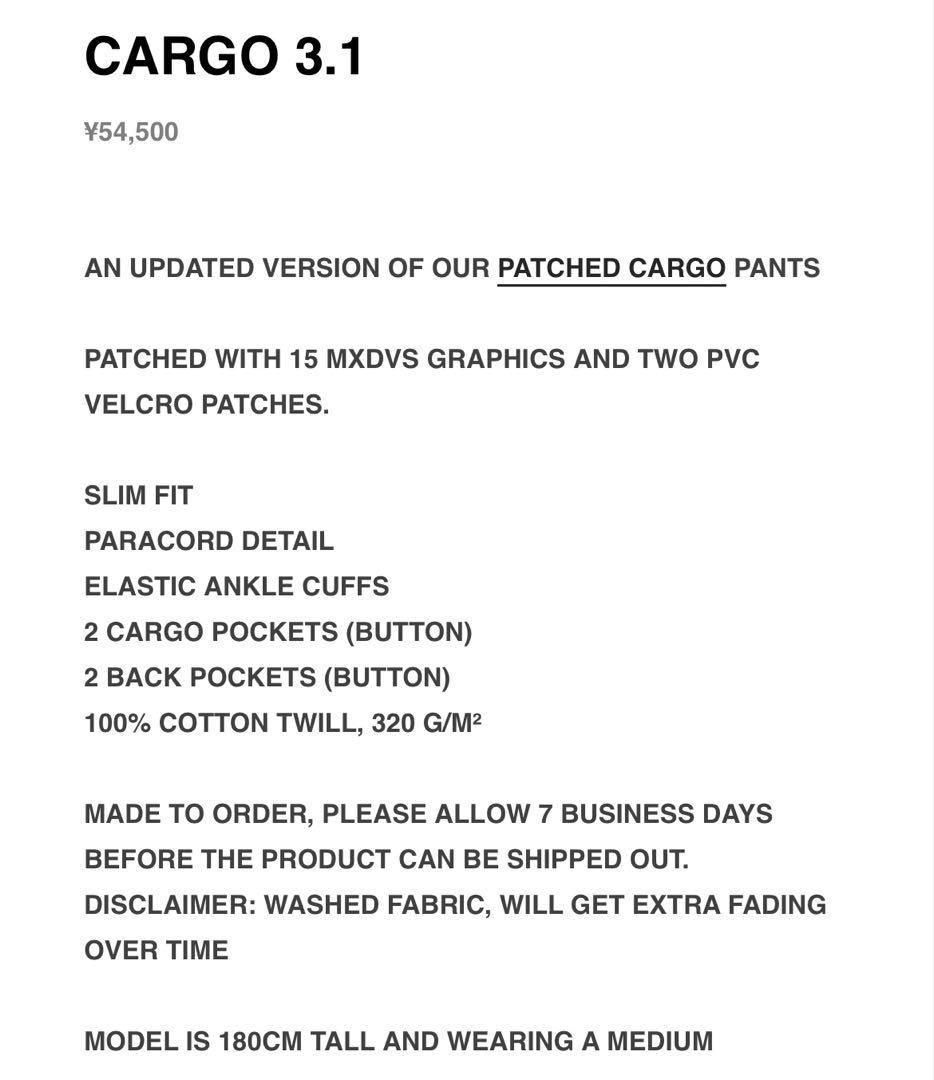 CVLTE aviel 着用 mxDVS CARGO 3.1 最終値下げ！