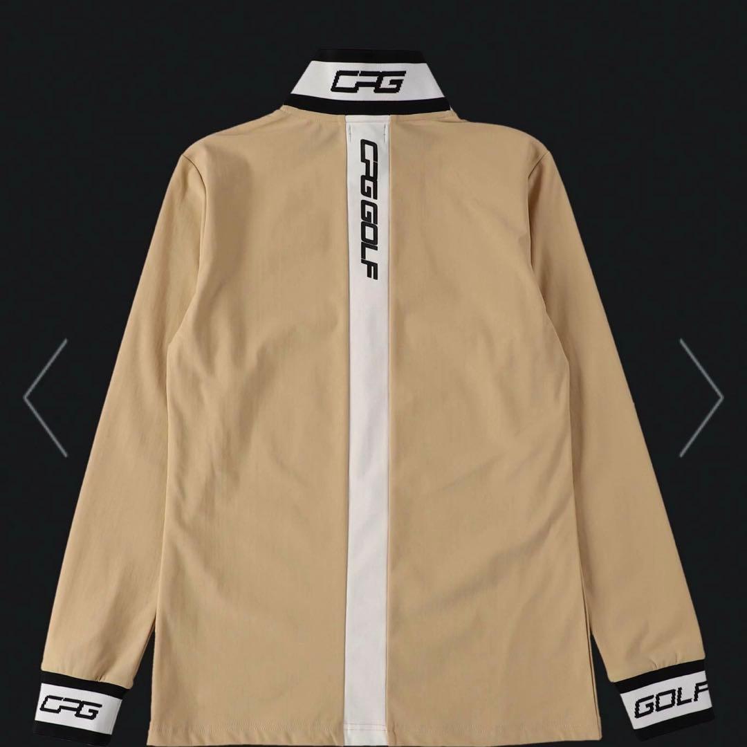 【R ⭐︎】CPG ハイネック ZIPラインモックネック ベージュ ゴルフ