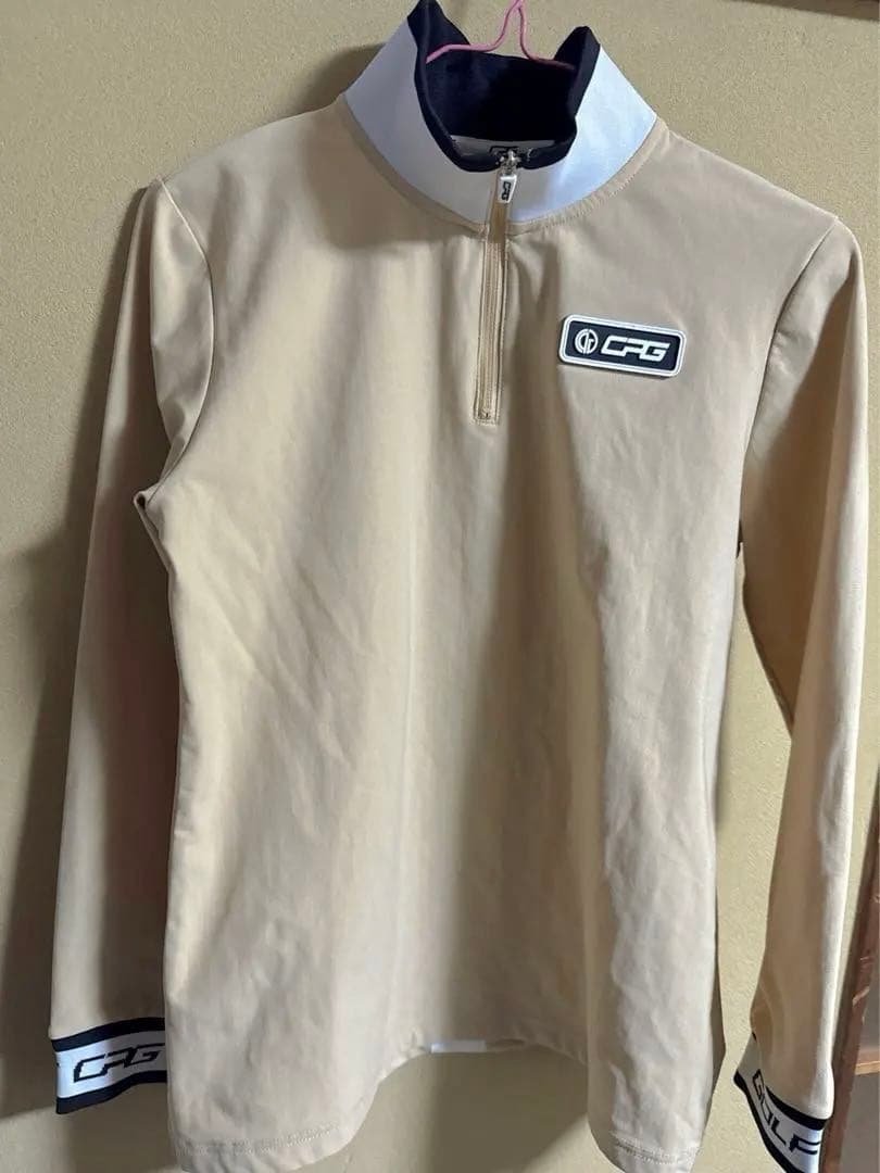 【R ⭐︎】CPG ハイネック ZIPラインモックネック ベージュ ゴルフ