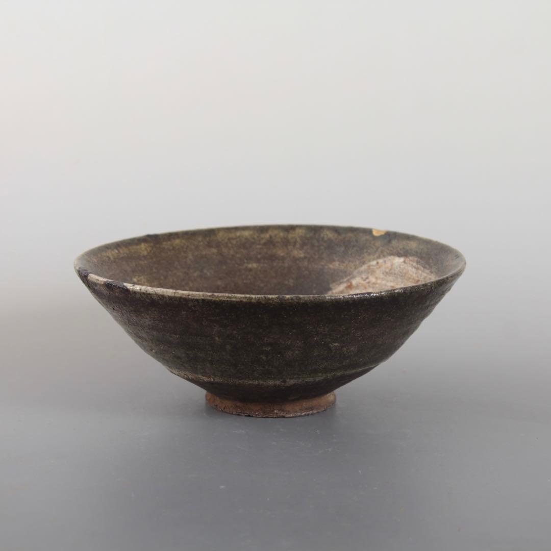 「初雪」はけめ 茶碗 加藤石春 茶道具 古美術 古道具 アンティーク