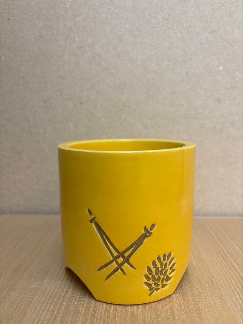 茶道具　黄釉　松葉　火入　松楽窯