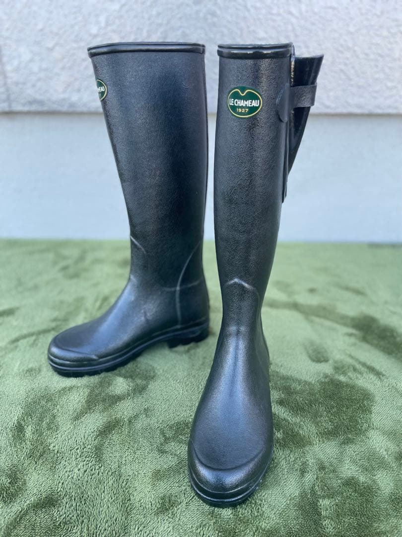 ほぼ未使用　レディース　レイン　ラバーブーツLE CHAMEAU ３7