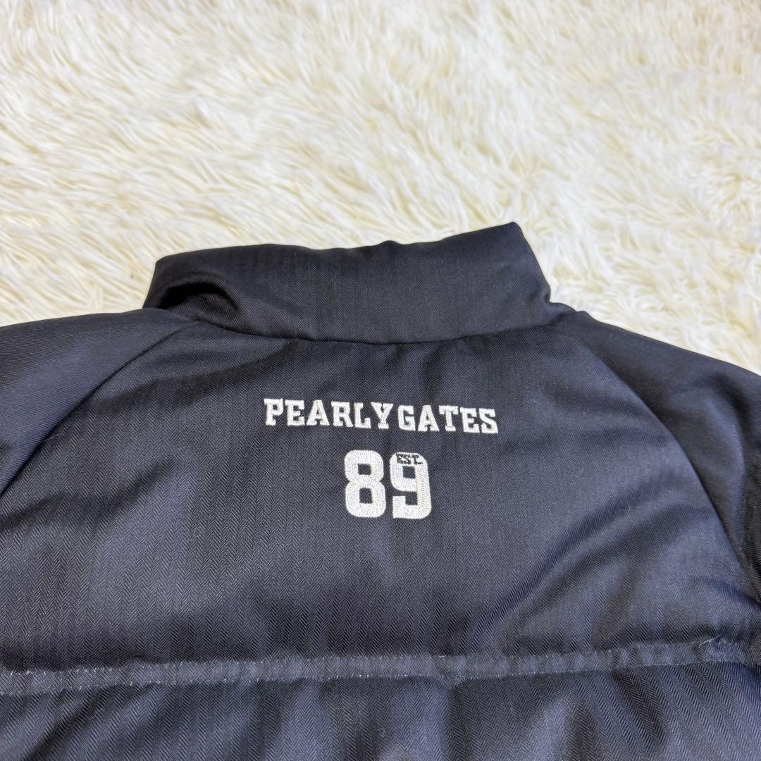 【パーリーゲイツ】美品 ダウンジャケット ブラック ワッペン 0 レディース