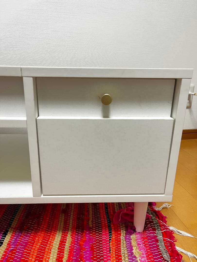 北欧木製ドレッサーテーブル可動式ミラ 一付2way ナチュラル シャルムホワイト