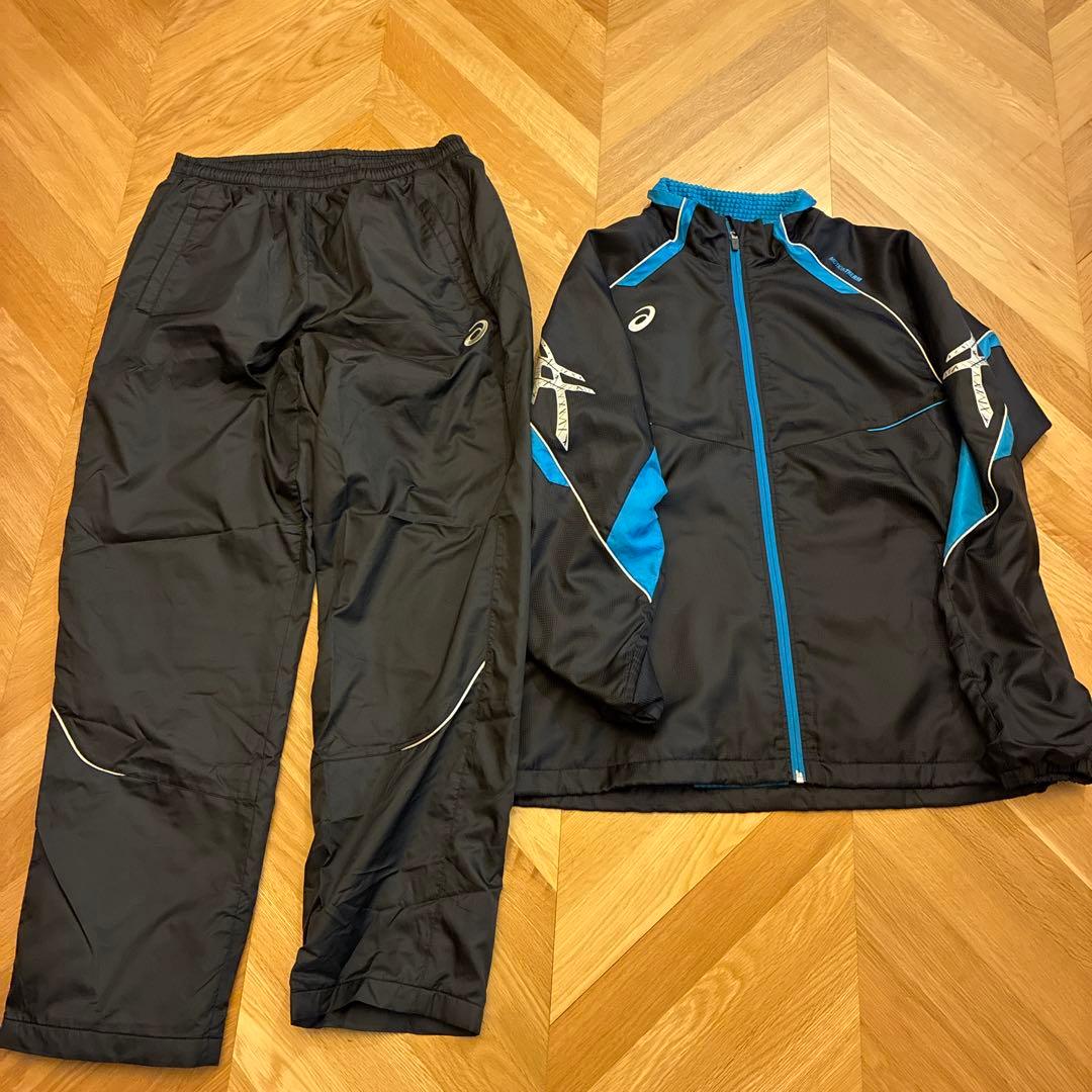 ASICS ウィンドブレーカーセット ブラック/ブルー
