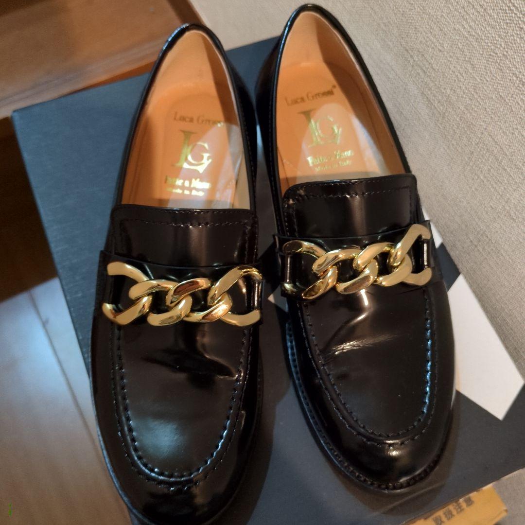 Luca Grossi ブラックローファー サイズ36