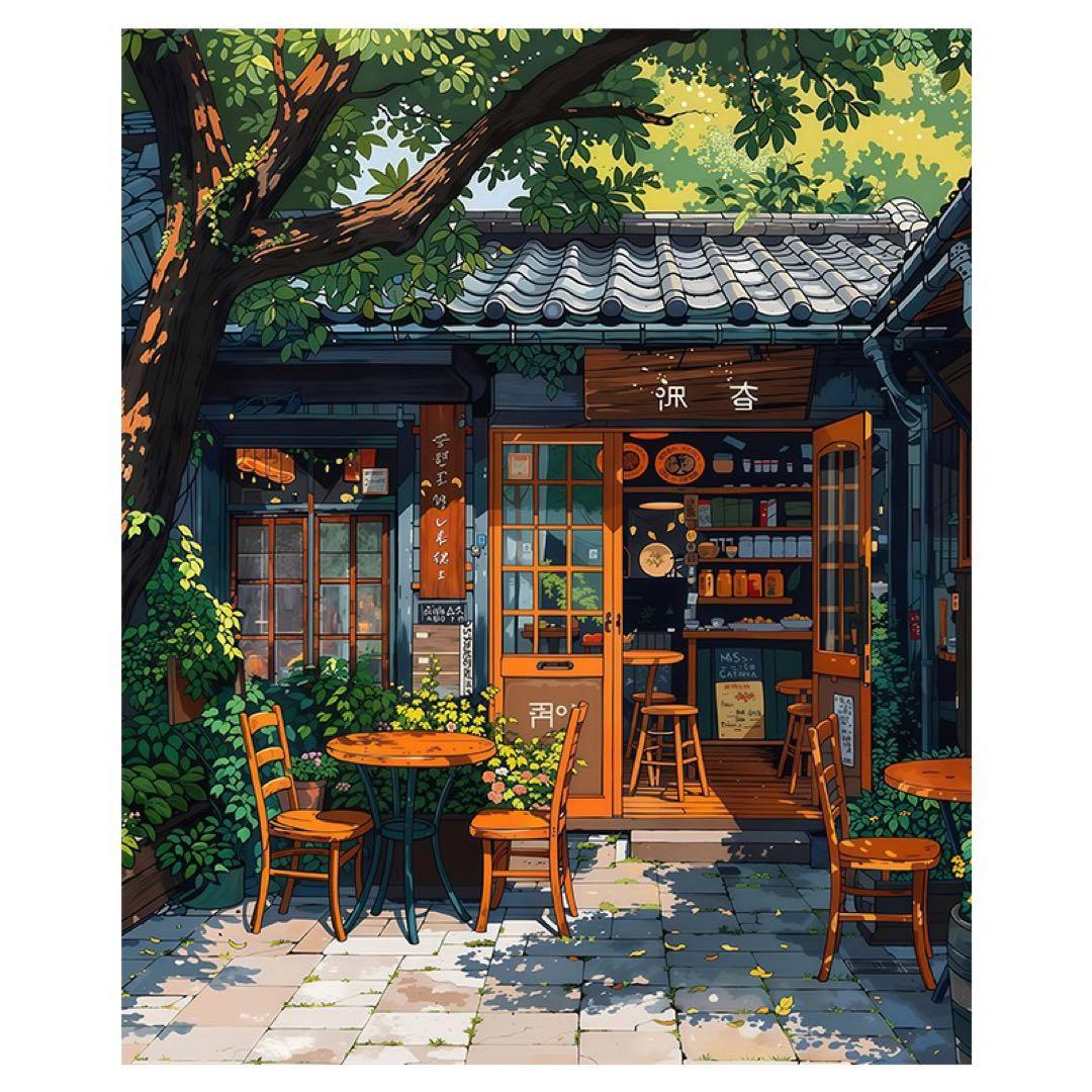 カフェ風景 アートプリント