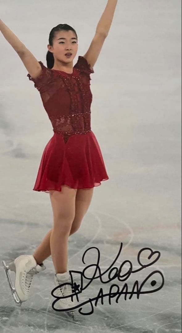 坂本花織 直筆サイン付き写真 世界女王 女子フィギュアスケート　証明書付 1枚⑪