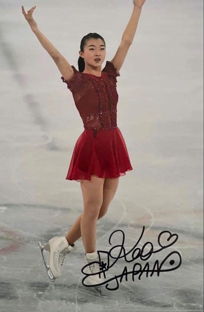 坂本花織 直筆サイン付き写真 世界女王 女子フィギュアスケート　証明書付 1枚⑪
