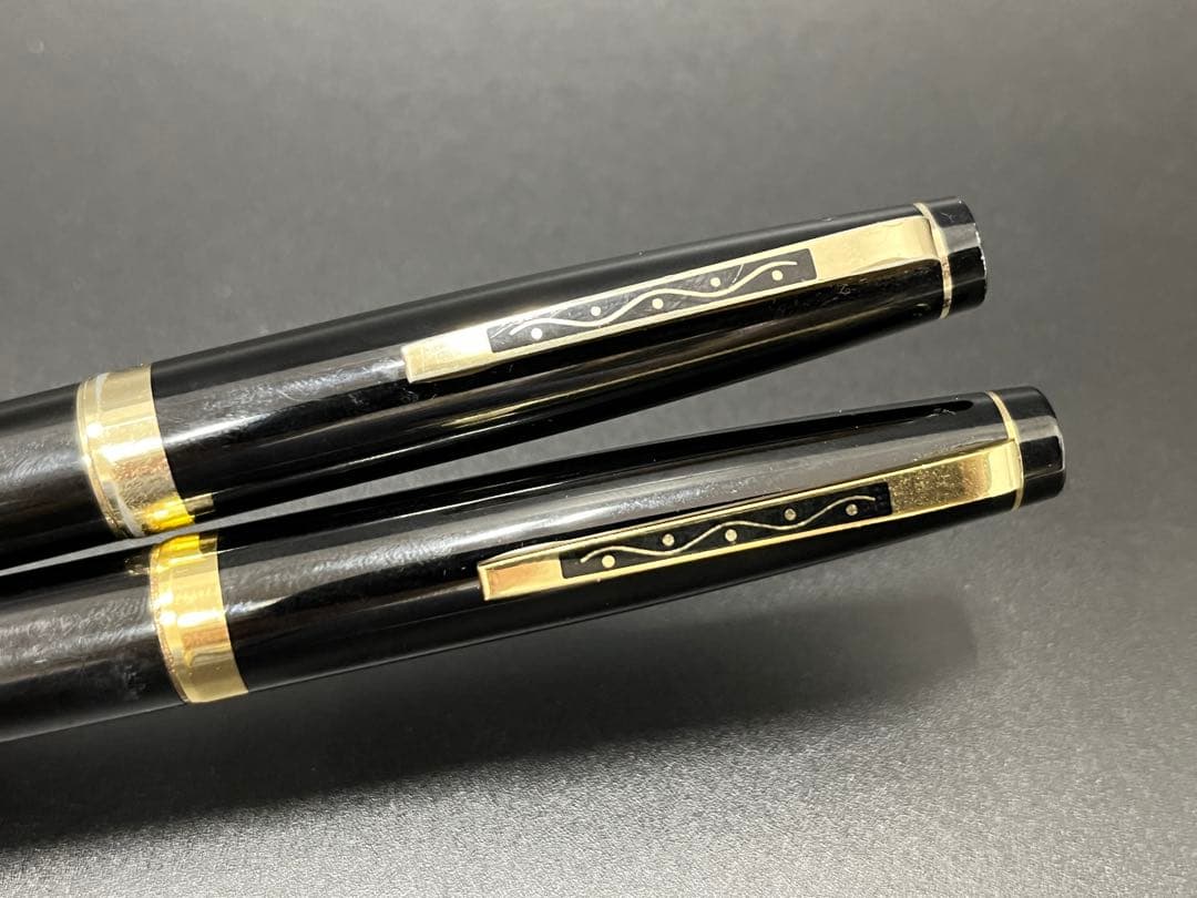 【ペン先18K】PLATINUM万年筆 太字2点セットブラック/ゴールド