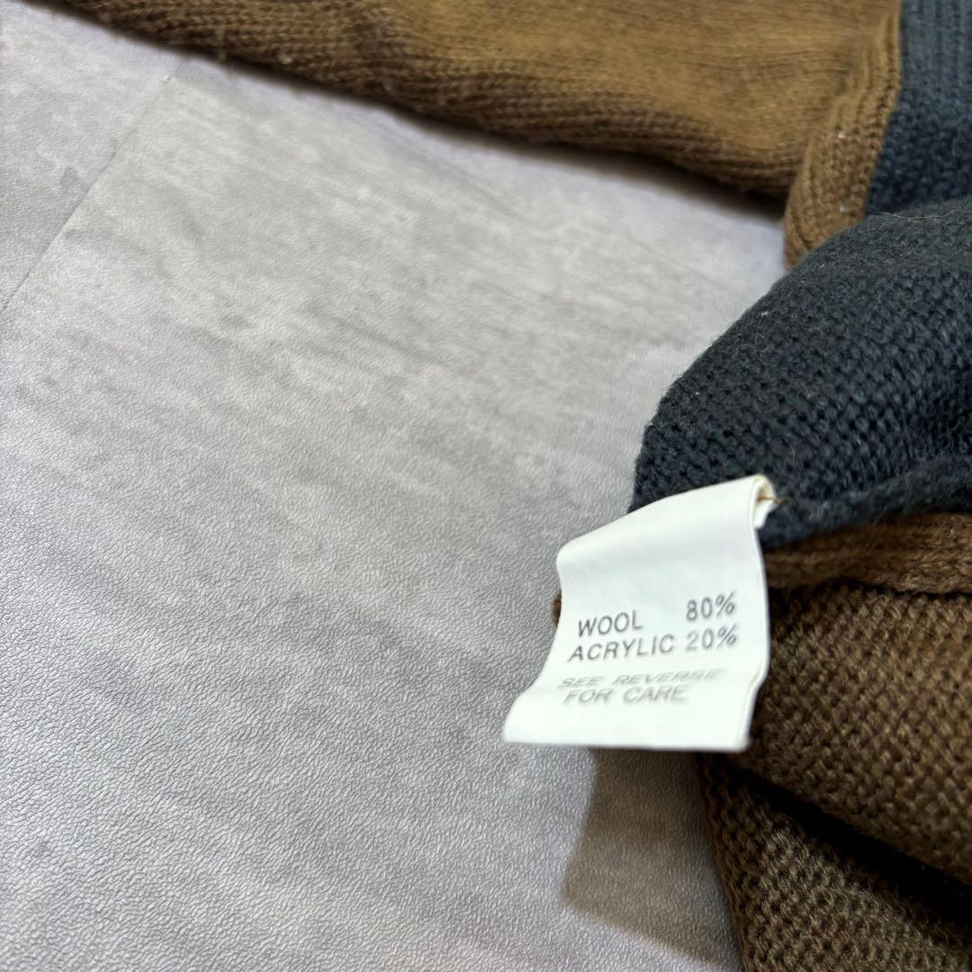 90s VERSACE メデューサ ロゴ バイカラー ニット ヴェルサーチ