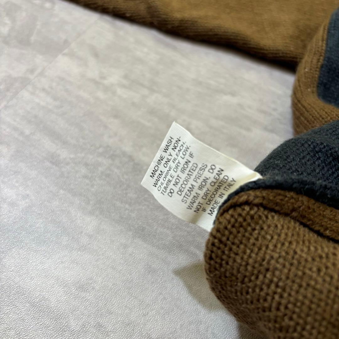 90s VERSACE メデューサ ロゴ バイカラー ニット ヴェルサーチ