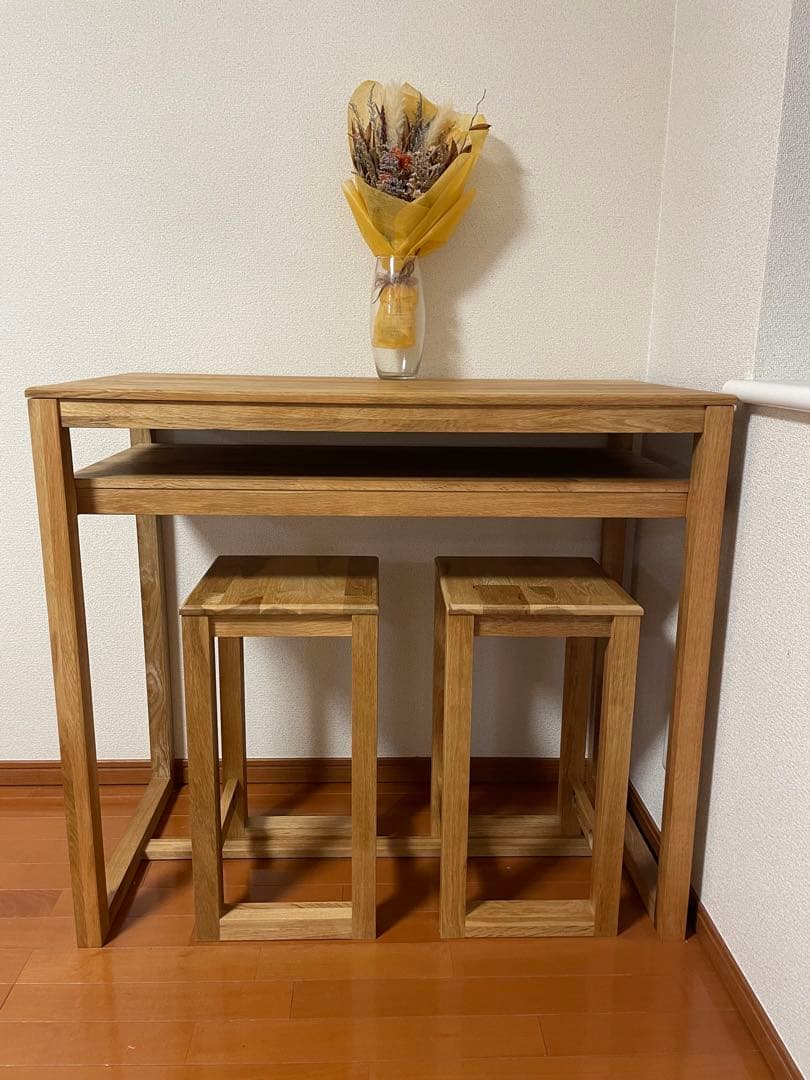 オークカウンターテーブル