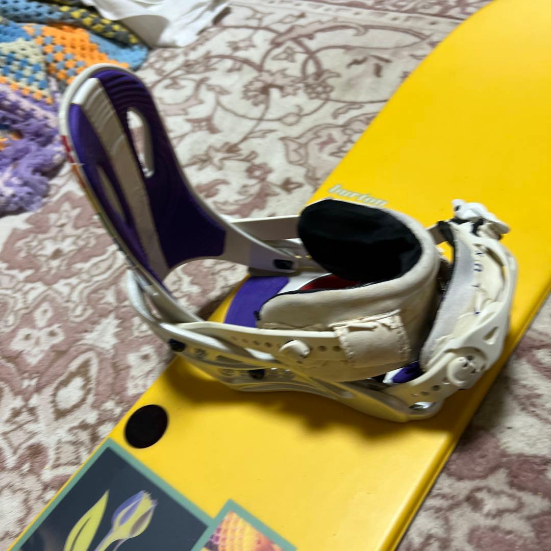 良品 BURTON 143cm バイン付 スノーボードセット 子供 レディース