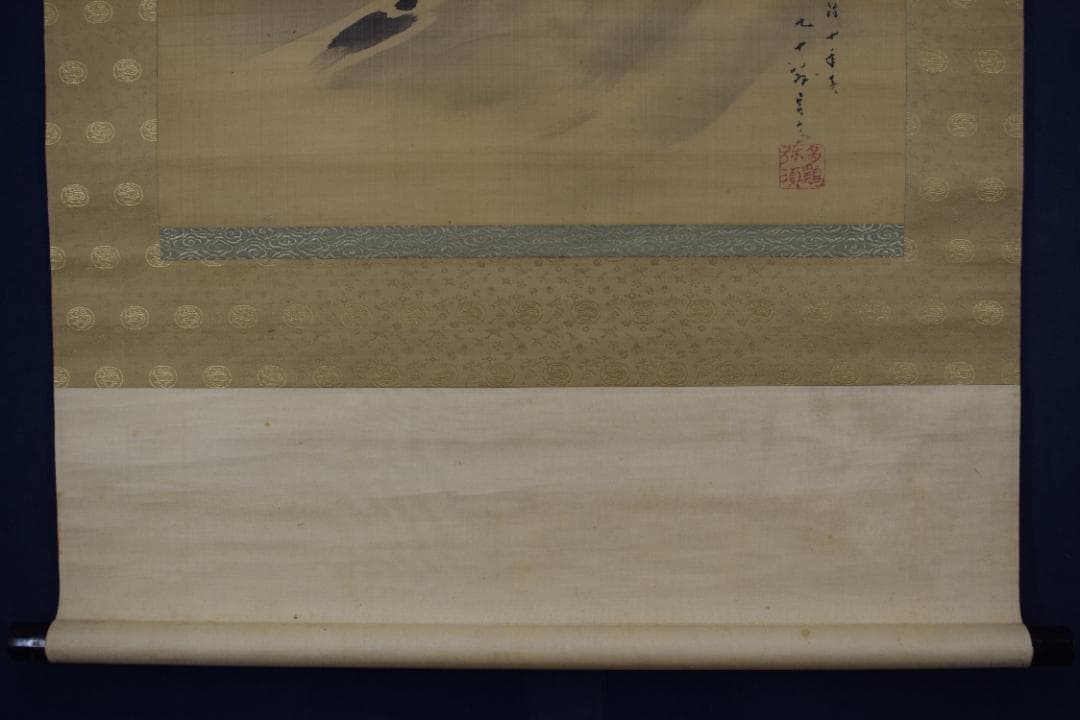 【真作】菊池容斎/富士山図/富嶽図/横物/掛軸☆宝船☆Z-504