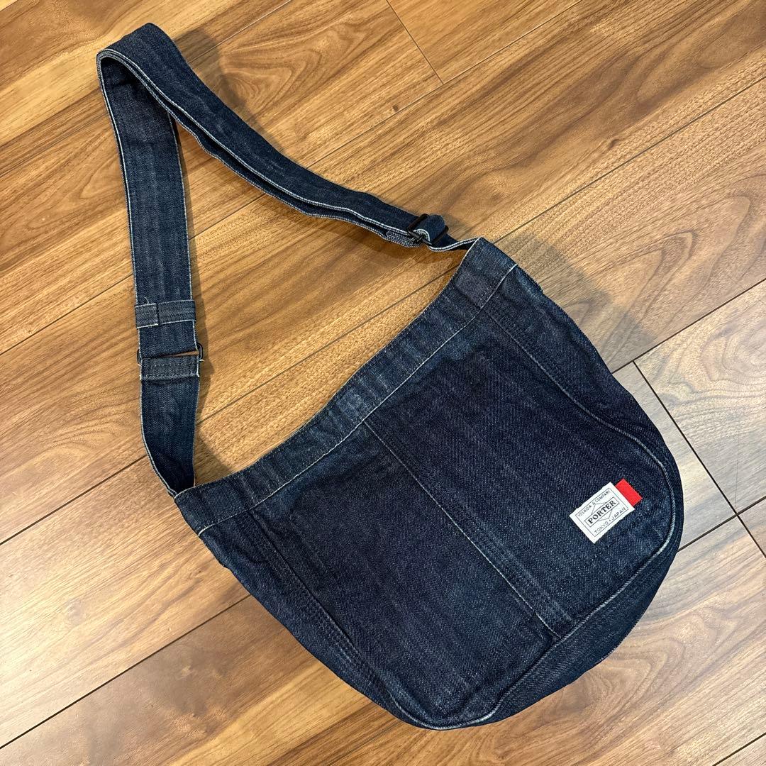 【美品】PORTER ポーター デニムキャンパス ショルダーバッグ リーバイス
