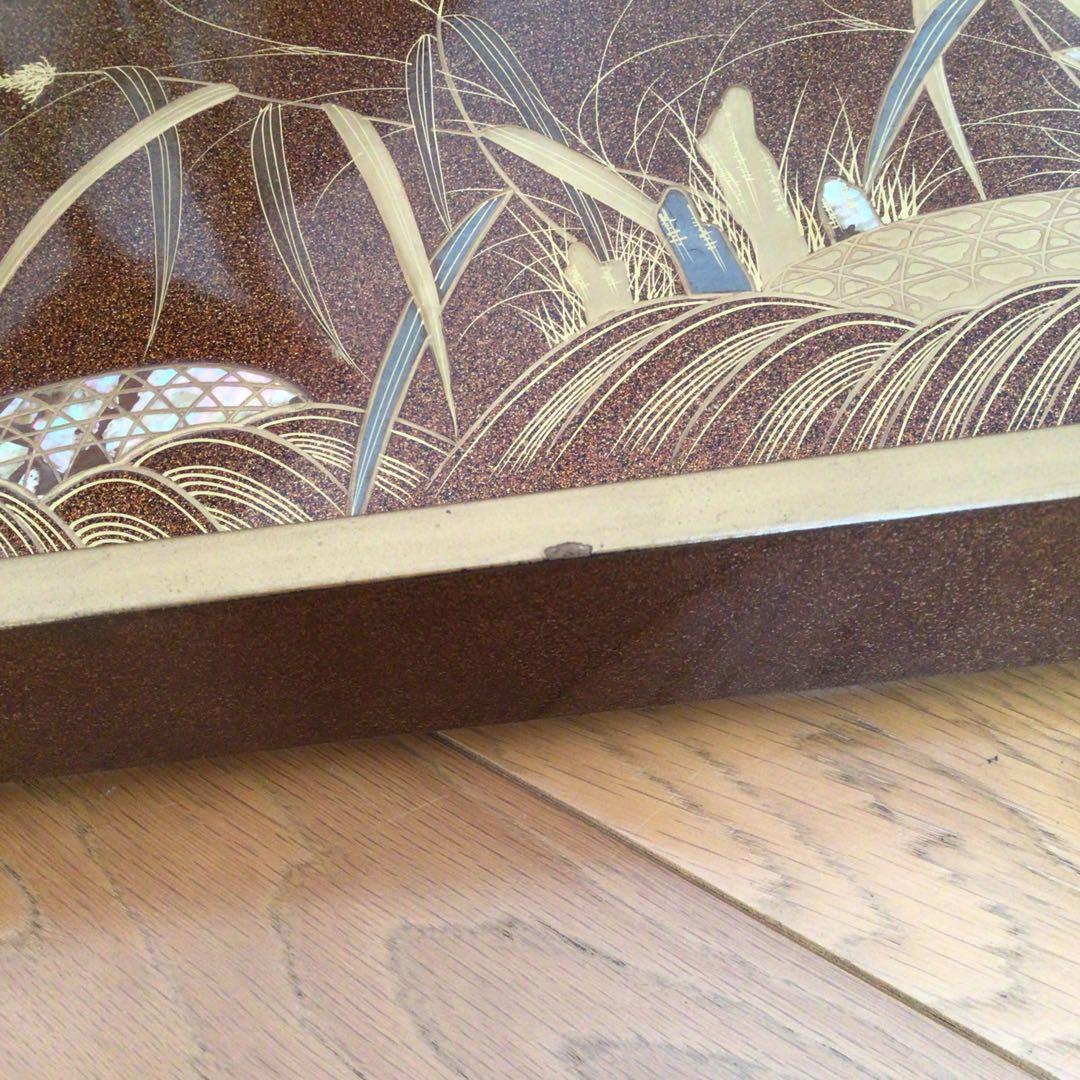 時代漆器　廣蓋　広蓋　骨董　蒔絵　螺鈿　昭和3年　共箱あり　アンティーク