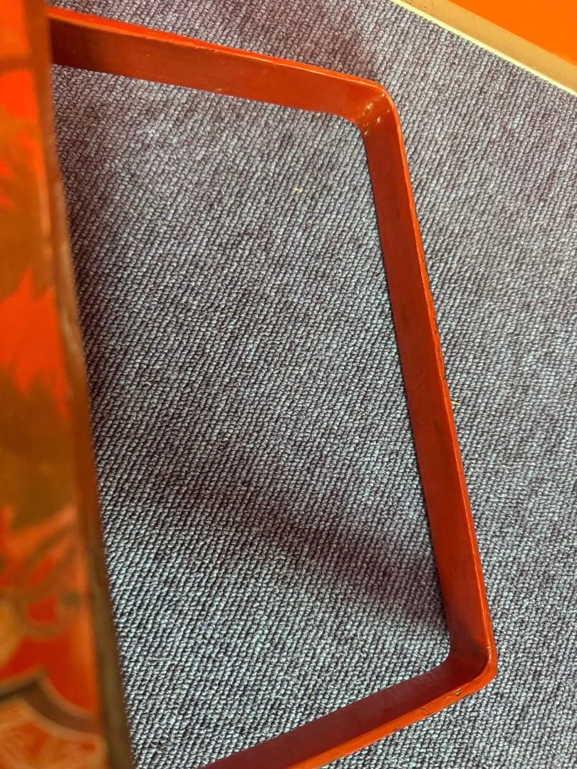 1818 中国骨董　新渡染付蓋付　木製　漆塗　提重　時代物