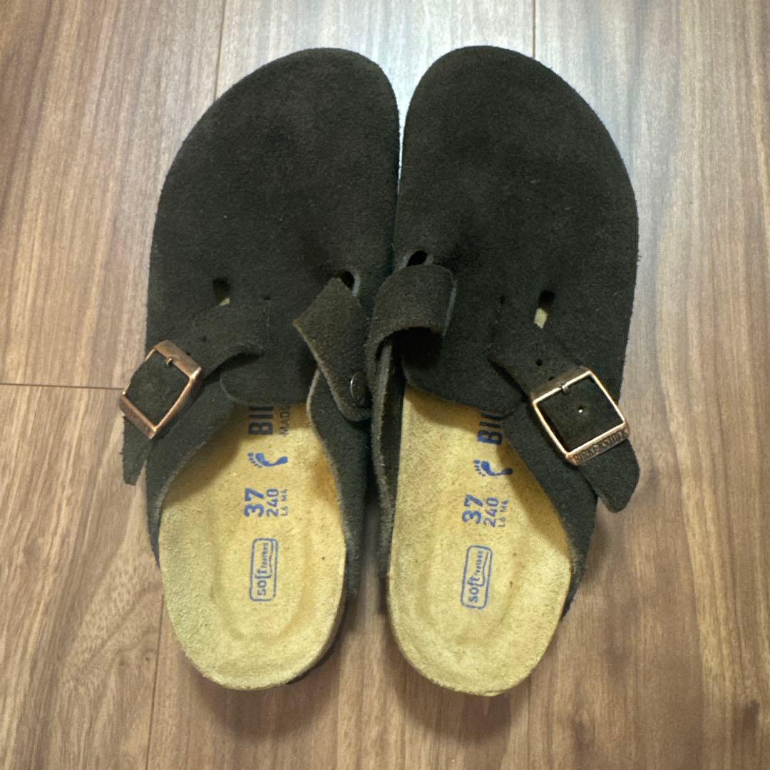 ブラックスエードサボサンダル 37