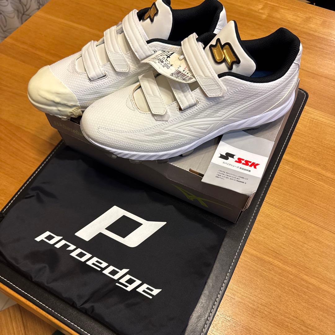 SSK スパイク 白 ブロックソール 3本ベルト プロエッジ ESF4100VW