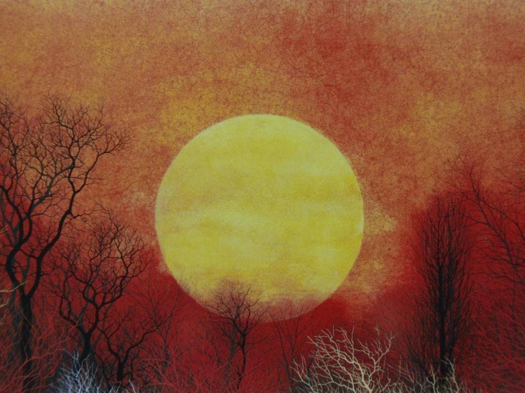 加山又造、『赫』、希少画集画、状態良好、新品高級額装付、絵画