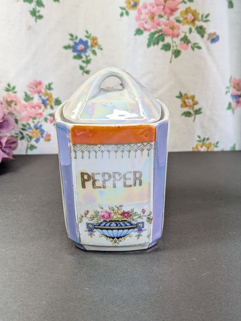 イギリス蚤の市 ドイツ製 陶器 スパイスキャニスター セット