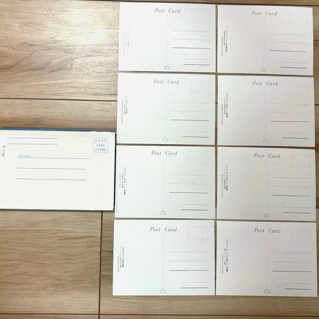 飛行機 ポストカード 5組40枚 昭和30年代 新生堂 絵葉書 タトウ付 JAL