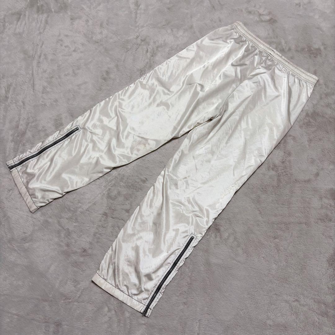 アシックス 90’s 上下 ウインドブレーカー セットアップ 光沢 白　ジャージ