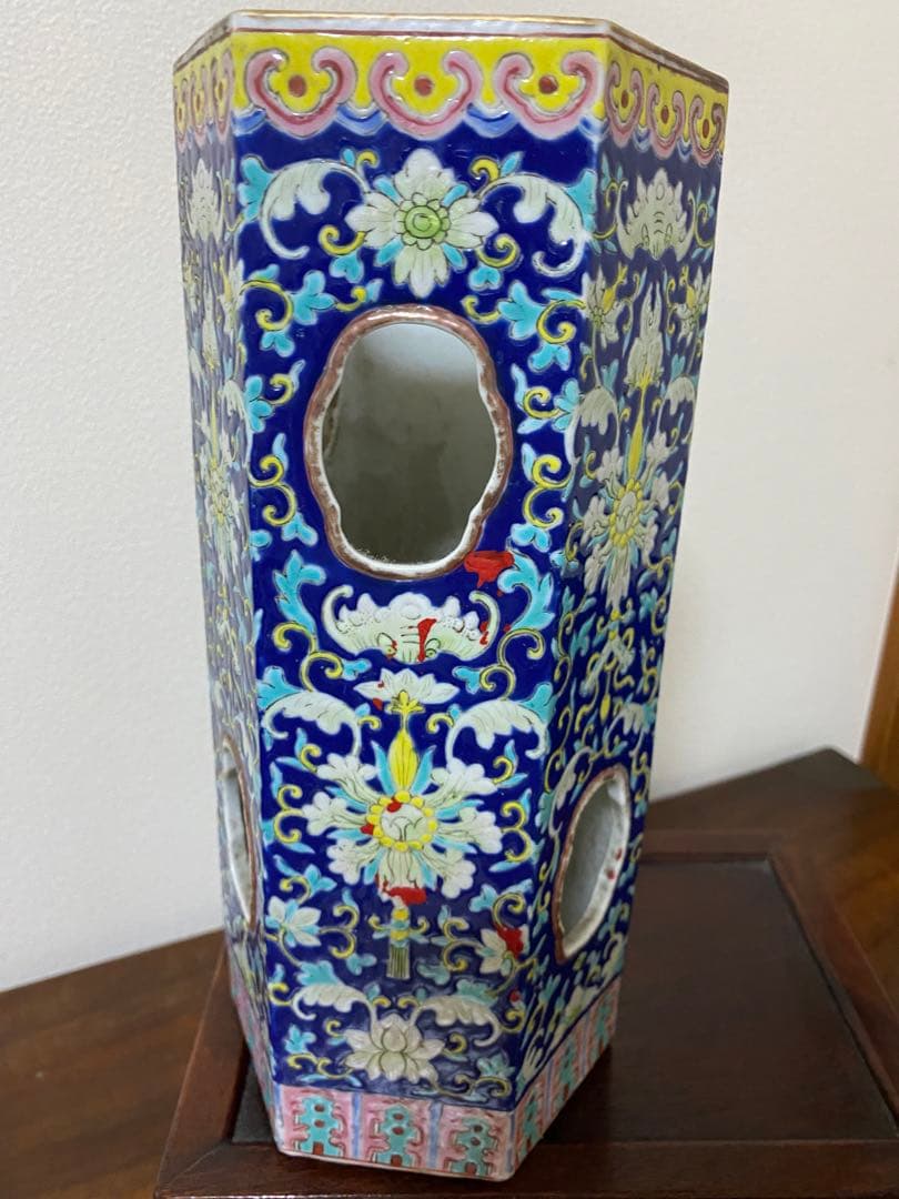 中国美術 帽筒 清時代 嘉慶年製 唐物