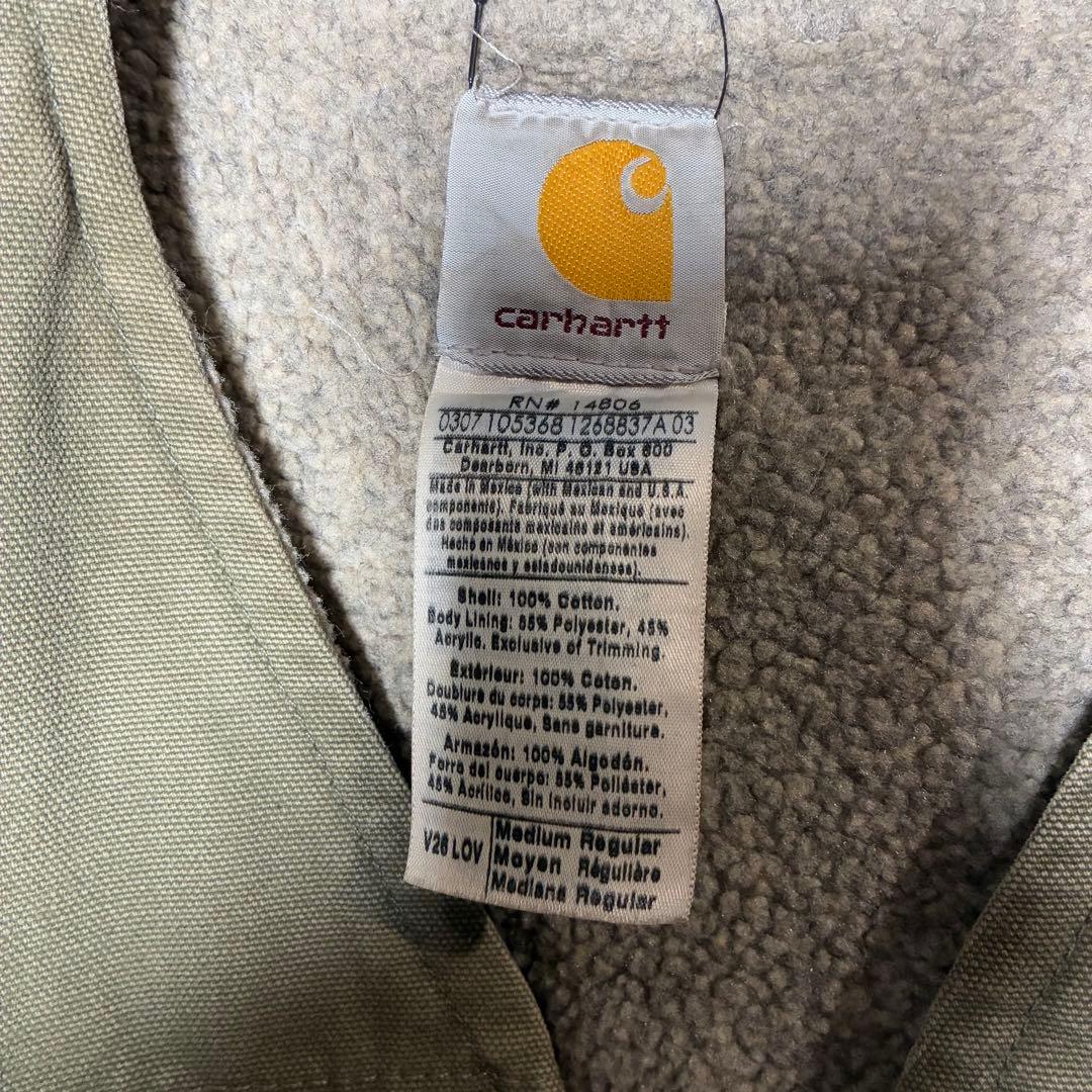 00s メキシコ製　Carhartt ダックベスト　オリーブ　カーキ　カーハート