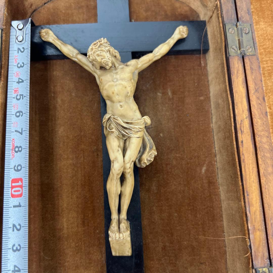 古代　キリスト　逗子入　全体高さ31㎝/647g 東Y7-0717①トトオ